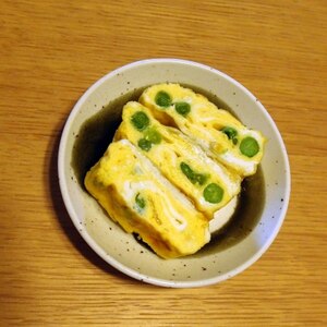 ☆彩りきれい♪　枝豆入り卵焼き☆